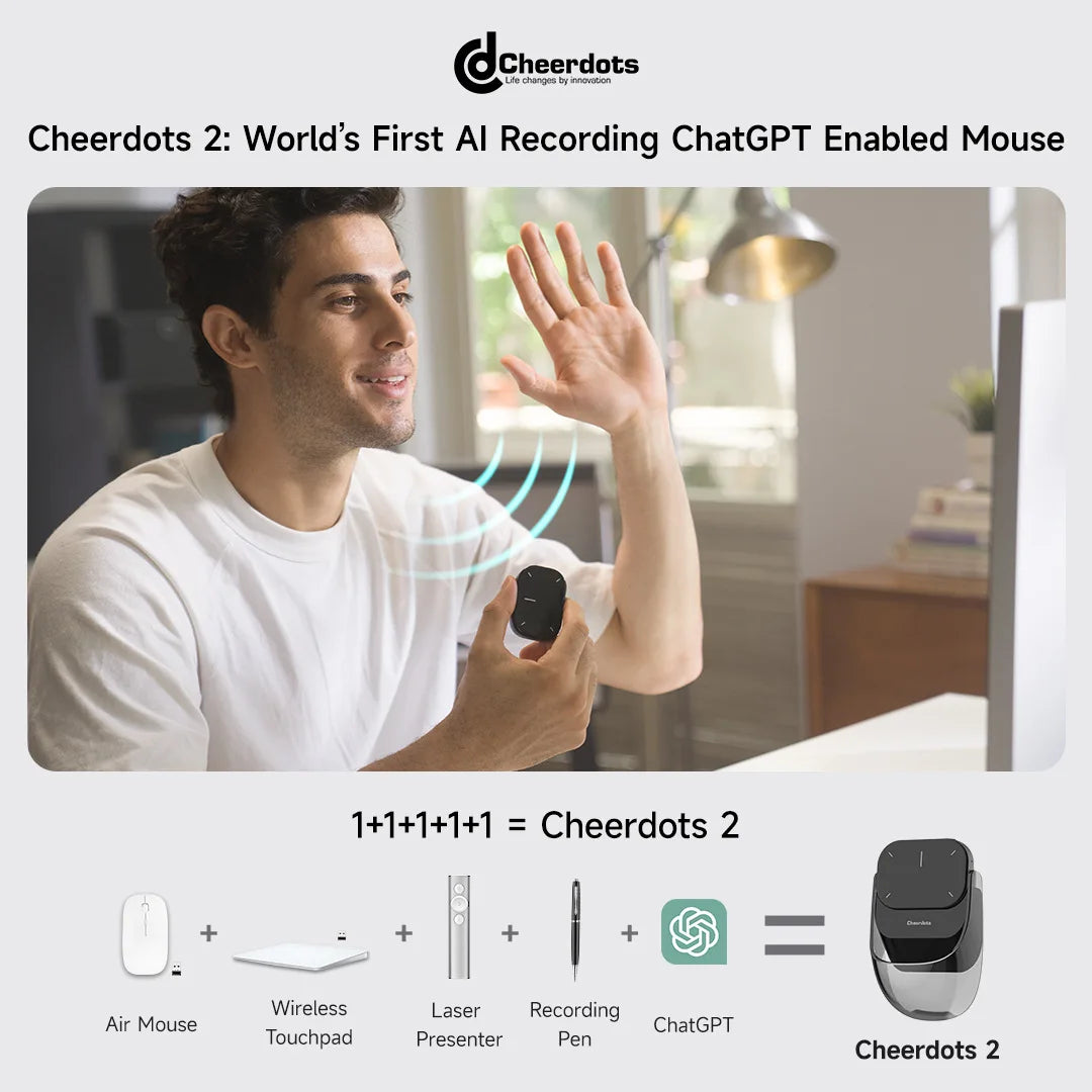 Cheerdots 2 Wireless Air Mouse 2 Mode Touchpad and chatpgt